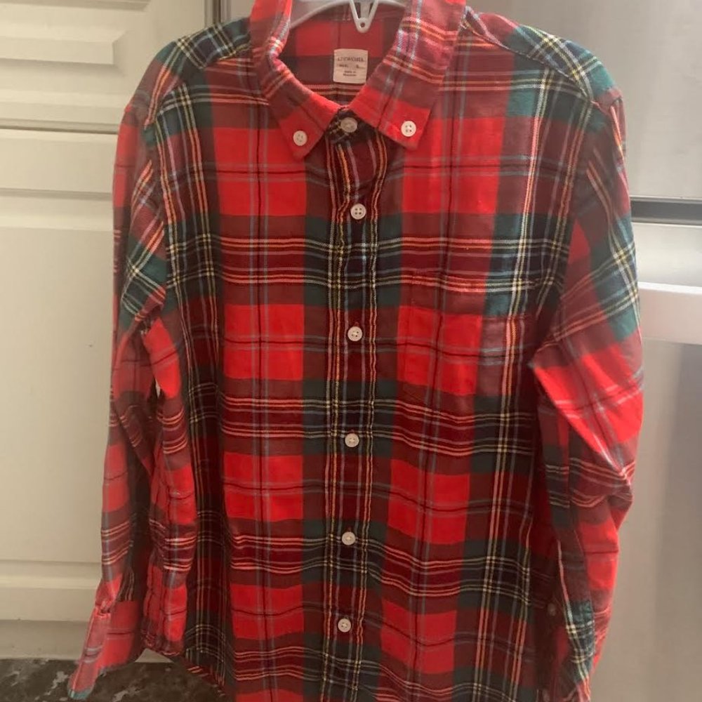 Crewcuts Brand Boys Red Plaid shirt - SUPER SOFT - size 8